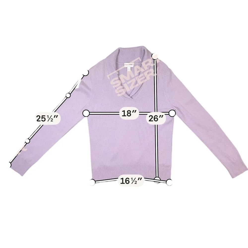 Charter Club Lavender 100% Cashmere Shawl Collar‎ V-Neck Sweater Womens Medium